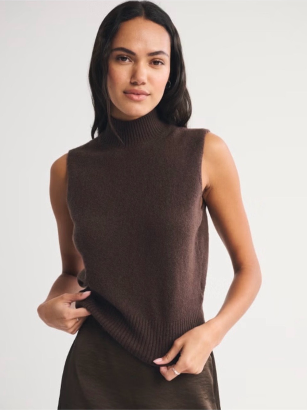 Abercrombie & Fitch Merino Wool Shell Sweater - Brown